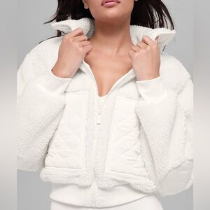 ALO YOGA - Sherpa Edge Bomber (Ivory)